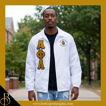 Alpha Phi Alpha ΑΦΑ Double-Stitched Embroidered Windbreaker Line Jacket-Alpha Phi Alpha Paraphernalia-Alpha Phi Alpha Line Jacket-Betty's Promos Plus