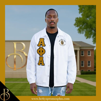 Alpha Phi Alpha ΑΦΑ Double-Stitched Embroidered Windbreaker Line Jacket-Alpha Phi Alpha Paraphernalia-Alpha Phi Alpha Line Jacket-Betty's Promos Plus