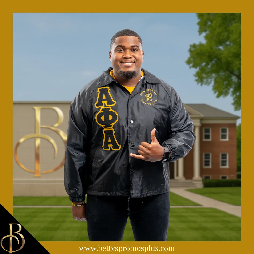 Alpha Phi Alpha ΑΦΑ Double-Stitched Embroidered Windbreaker Line Jacket-Alpha Phi Alpha Paraphernalia-Alpha Phi Alpha Line Jacket-Betty's Promos Plus