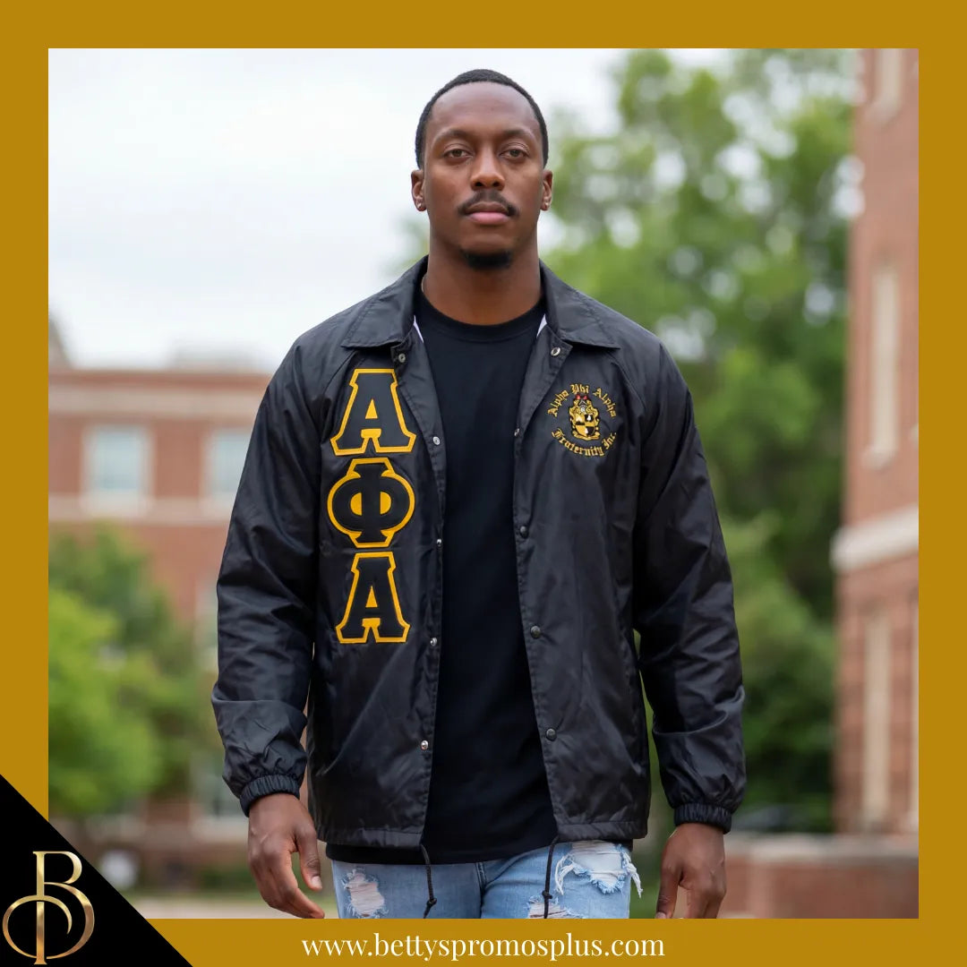 Alpha Phi Alpha ΑΦΑ Double-Stitched Embroidered Windbreaker Line Jacket-Alpha Phi Alpha Paraphernalia-Alpha Phi Alpha Line Jacket-Betty's Promos Plus