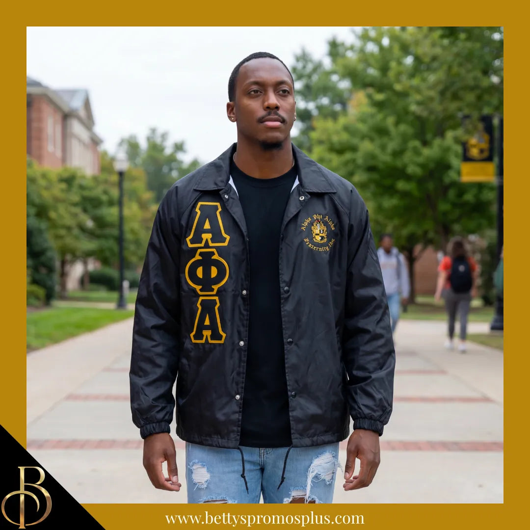 Alpha Phi Alpha ΑΦΑ Double-Stitched Embroidered Windbreaker Line Jacket-Alpha Phi Alpha Paraphernalia-Alpha Phi Alpha Line Jacket-Betty's Promos Plus