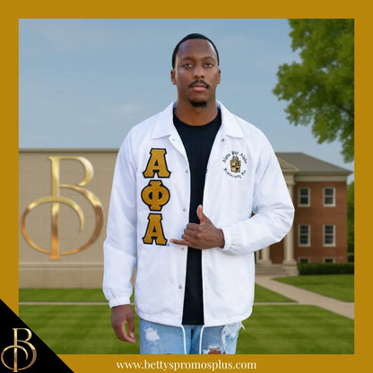 Alpha Phi Alpha ΑΦΑ Double-Stitched Embroidered Windbreaker Line Jacket-Alpha Phi Alpha Paraphernalia-Alpha Phi Alpha Line Jacket-Betty's Promos Plus