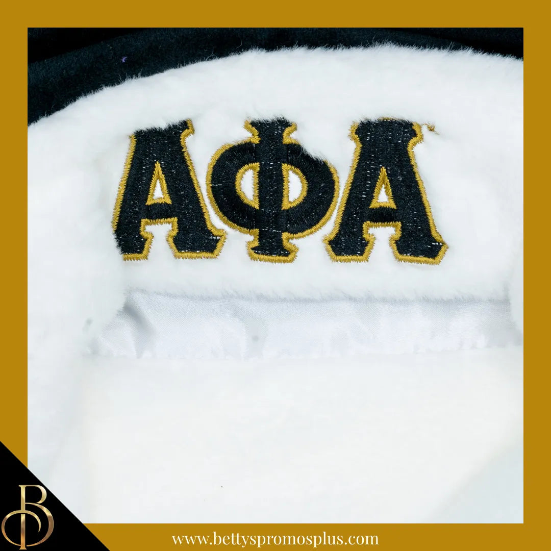 Alpha Phi Alpha ΑΦΑ Embroidered Greek Letters Deluxe Santa Hat-Alpha Phi Alpha Paraphernalia-Alpha Phi Alpha Hats-Betty's Promos Plus