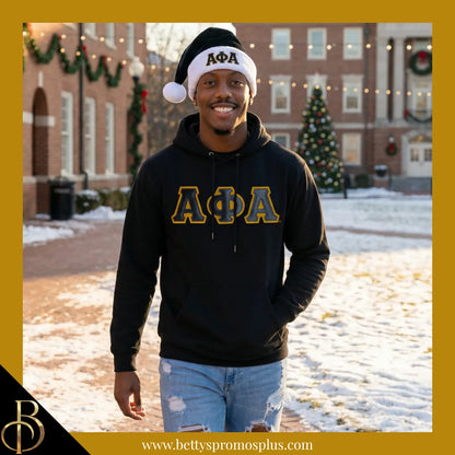Alpha Phi Alpha ΑΦΑ Embroidered Greek Letters Deluxe Santa Hat-Alpha Phi Alpha Paraphernalia-Alpha Phi Alpha Hats-Betty's Promos Plus