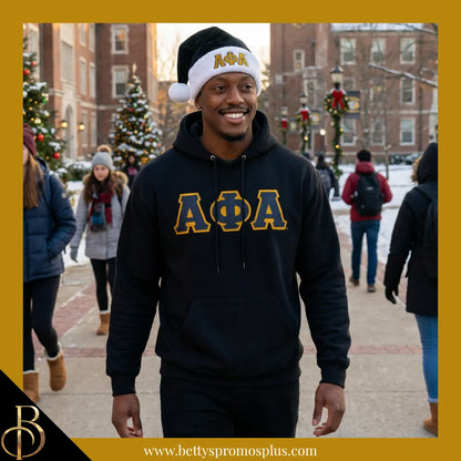 Alpha Phi Alpha ΑΦΑ Embroidered Greek Letters Deluxe Santa Hat-Alpha Phi Alpha Paraphernalia-Alpha Phi Alpha Hats-Betty's Promos Plus