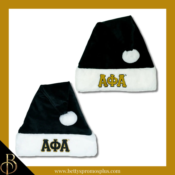 Alpha Phi Alpha ΑΦΑ Embroidered Greek Letters Deluxe Santa Hat