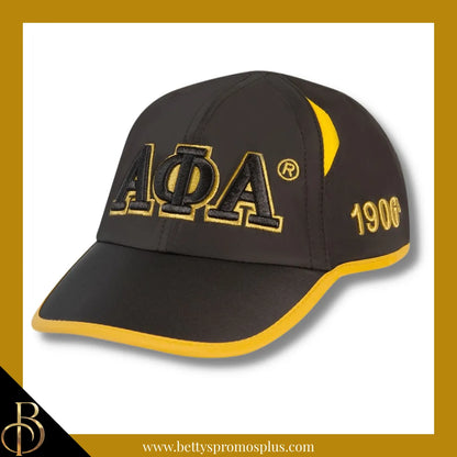 Alpha Phi Alpha ΑΦΑ Embroidered Greek Letters Featherlight Moisture Wicking Hat-Black-Alpha Phi Alpha Paraphernalia-Alpha Phi Alpha Hats-Betty's Promos Plus