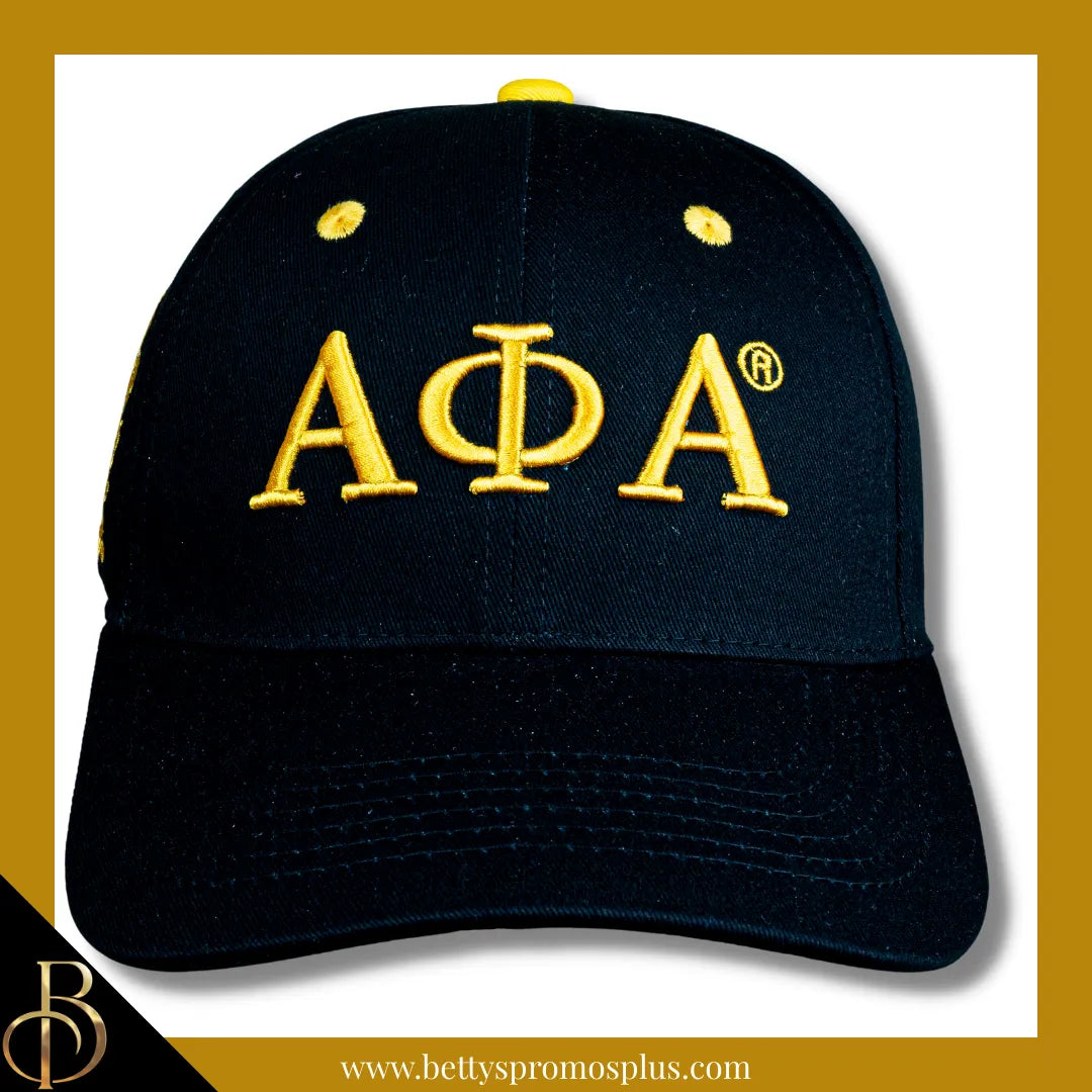 Alpha Phi Alpha ΑΦΑ Embroidered Shield Baseball Cap-Alpha Phi Alpha Paraphernalia-Alpha Phi Alpha Hats-Betty's Promos Plus