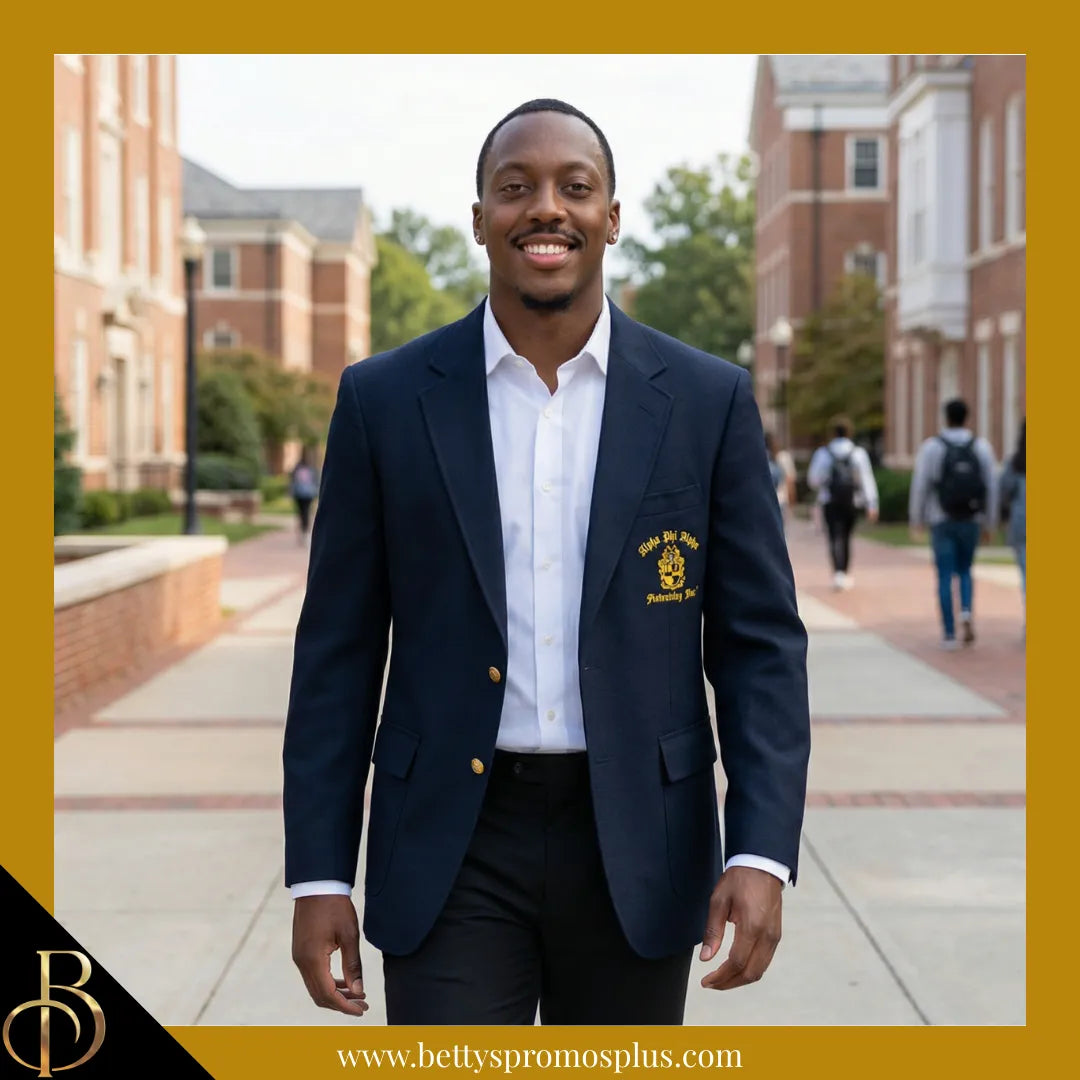 Alpha Phi Alpha Embroidered Shield Crest Blazer Sport Coat Black / Regular / 38 Alpha Phi Alpha Embroidered Shield Crest Blazer Sport Coat Black / Regular / 38
