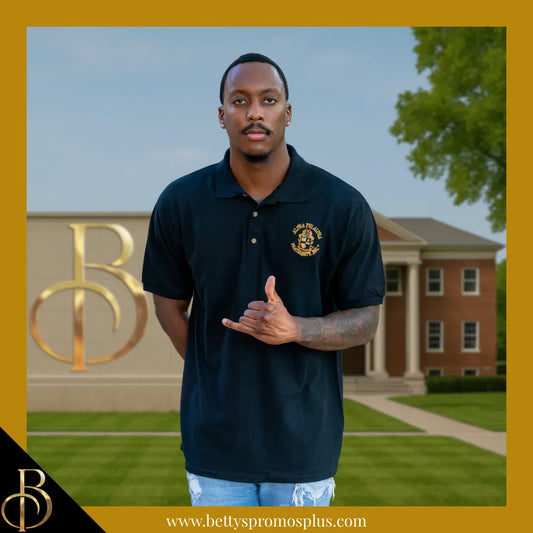 Alpha Phi Alpha ΑΦΑ Embroidered Shield Polo Golf Shirt-Alpha Phi Alpha Paraphernalia-Alpha Phi Alpha Polo Shirt-Betty's Promos Plus