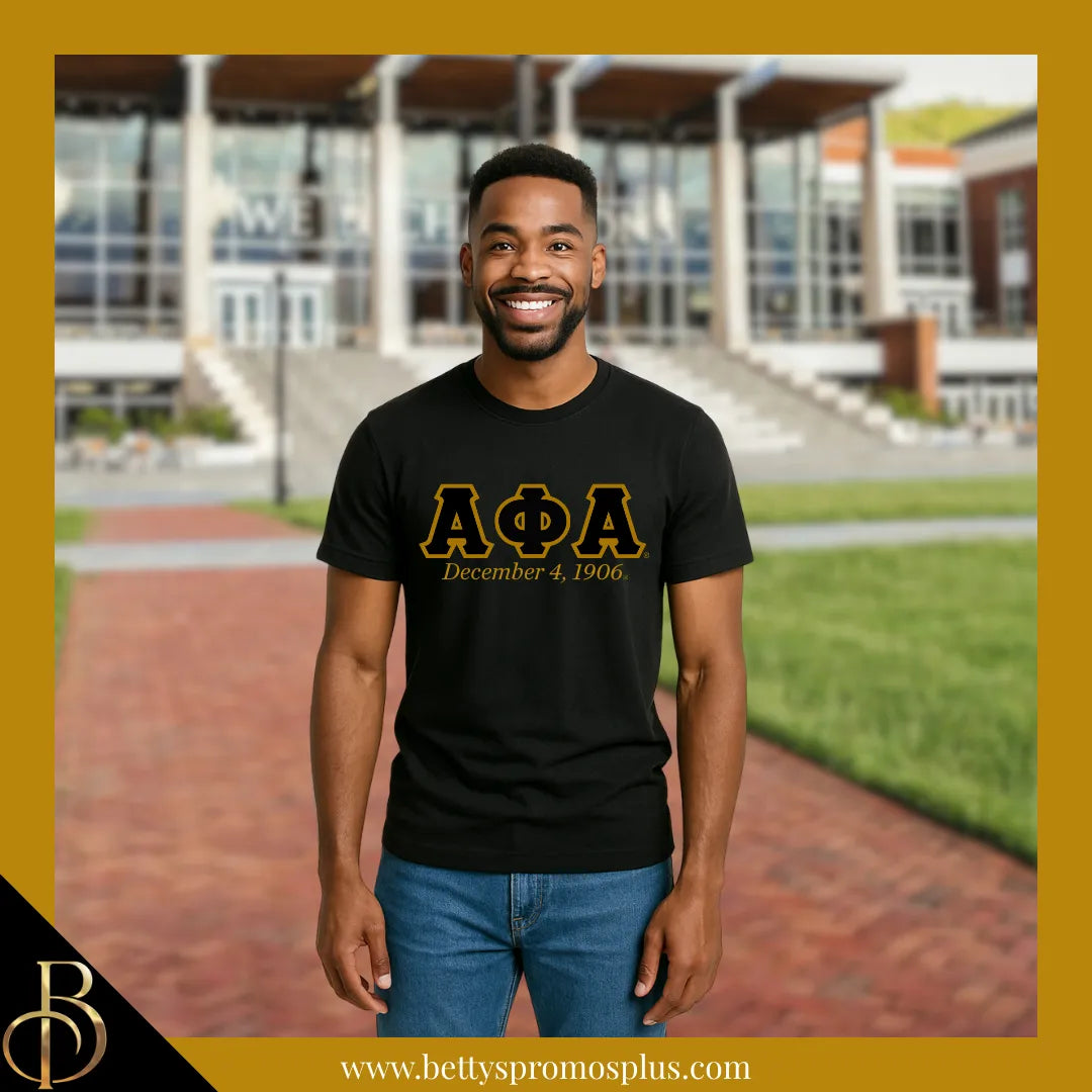 Alpha Phi Alpha ΑΦΑ Founding Date Screen Printed T-Shirt-Alpha Phi Alpha Paraphernalia-Alpha Phi Alpha T-Shirts-Betty's Promos Plus
