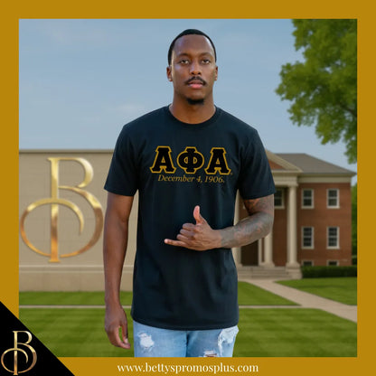 Alpha Phi Alpha ΑΦΑ Founding Date Screen Printed T-Shirt-Alpha Phi Alpha Paraphernalia-Alpha Phi Alpha T-Shirts-Betty's Promos Plus
