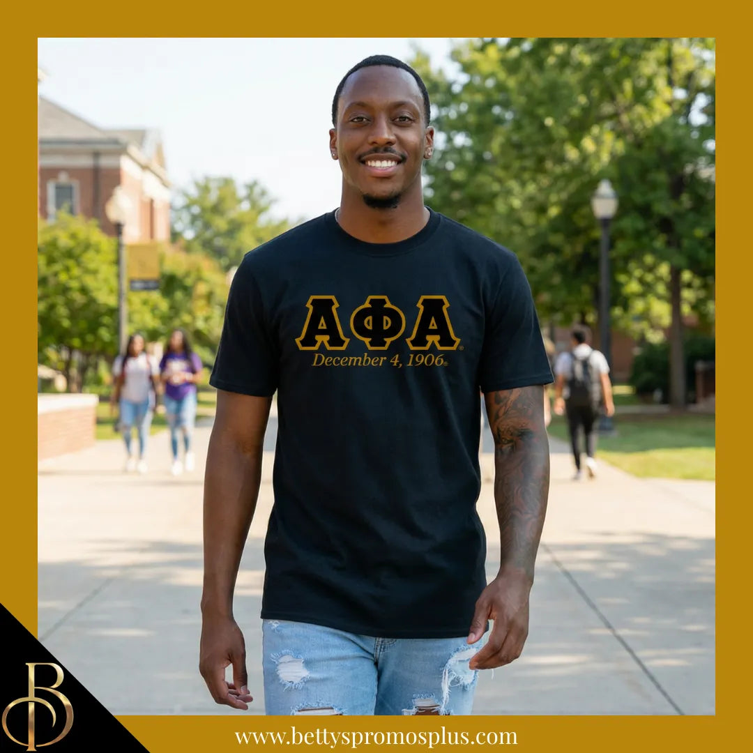 Alpha Phi Alpha ΑΦΑ Founding Date Screen Printed T-Shirt-Alpha Phi Alpha Paraphernalia-Alpha Phi Alpha T-Shirts-Betty's Promos Plus
