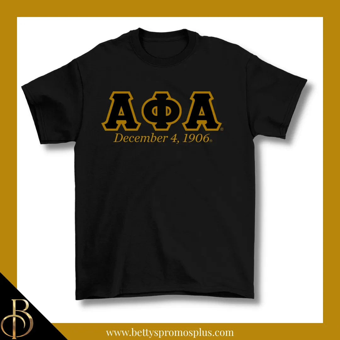 Alpha Phi Alpha ΑΦΑ Founding Date Screen Printed T-Shirt-Alpha Phi Alpha Paraphernalia-Alpha Phi Alpha T-Shirts-Betty's Promos Plus