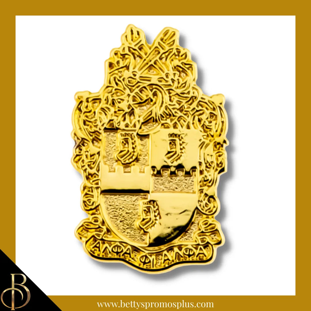 Alpha Phi Alpha ΑΦΑ Gold Shield Greek Fraternity Lapel Pin-Gold-Alpha Phi Alpha Paraphernalia-Alpha Phi Alpha Lapel Pin-Betty's Promos Plus