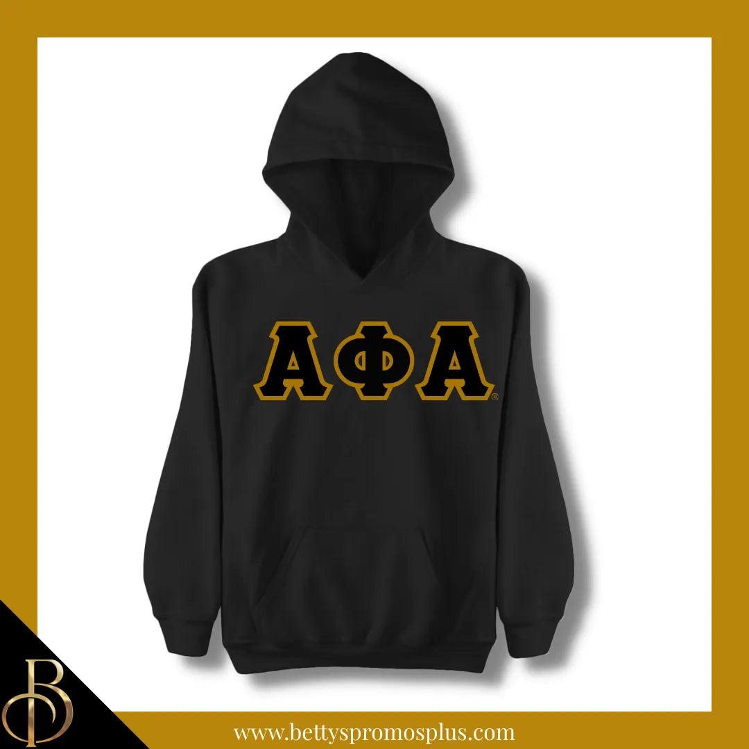 Alpha Phi Alpha ΑΦΑ Greek Letter Double-Stitched Embroidered Hoodie-Black-Small-Alpha Phi Alpha Paraphernalia-Alpha Phi Alpha Hoodie-Betty's Promos Plus