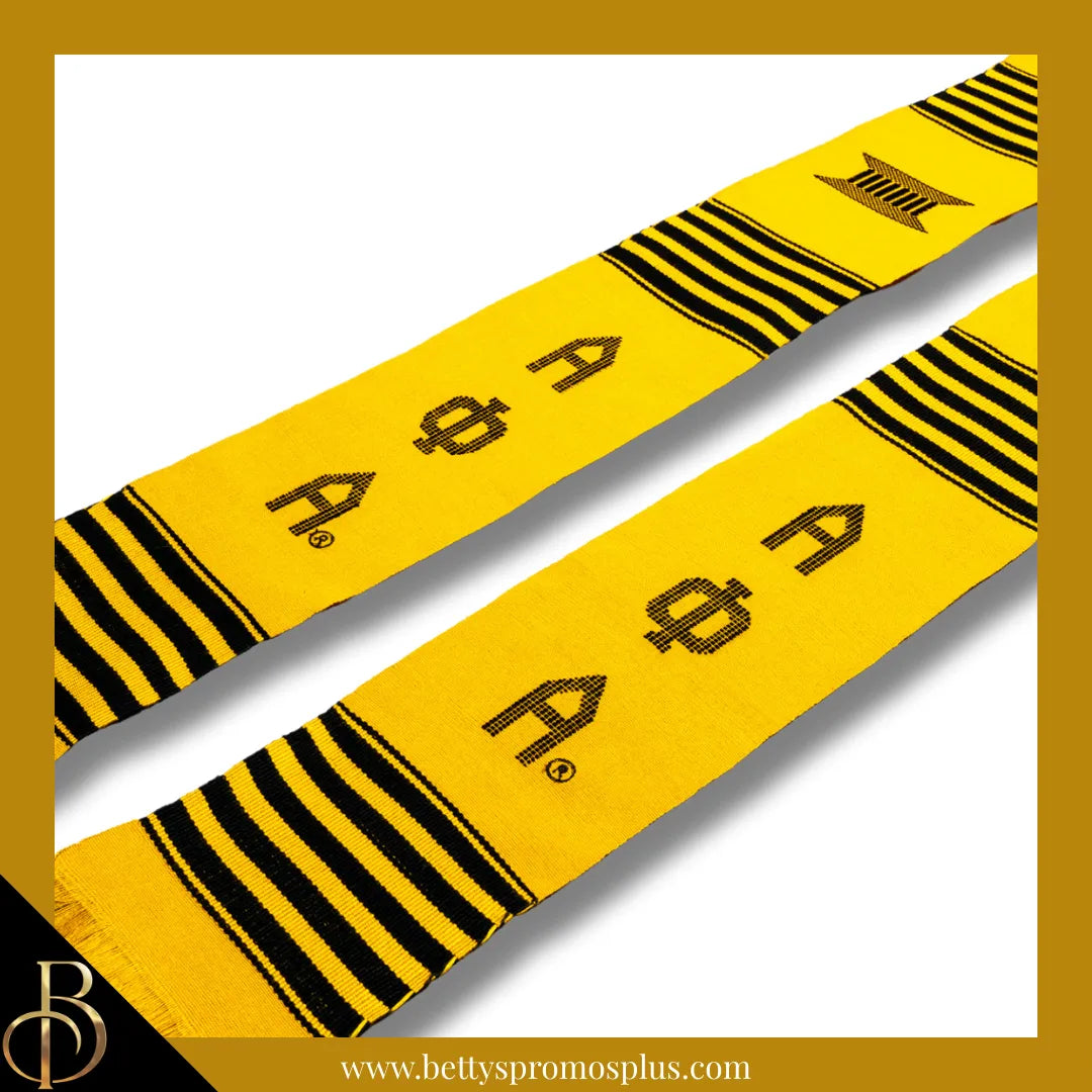 Alpha Phi Alpha ΑΦΑ Greek Letters Kente Cloth Graduation Stole-Alpha Phi Alpha Paraphernalia-Alpha Phi Alpha Graduation Stole-Betty's Promos Plus