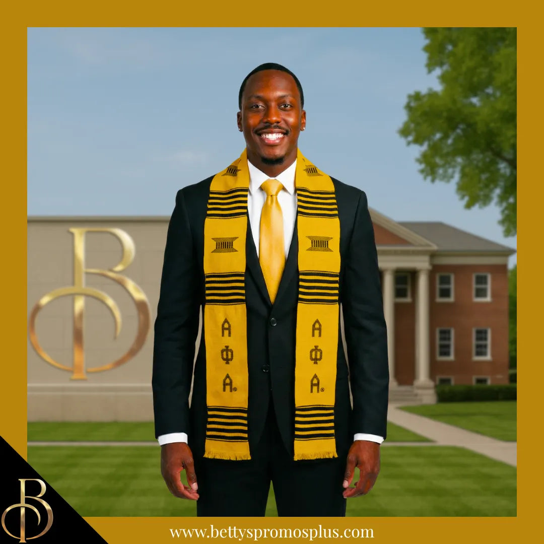 Alpha Phi Alpha ΑΦΑ Greek Letters Kente Cloth Graduation Stole-Alpha Phi Alpha Paraphernalia-Alpha Phi Alpha Graduation Stole-Betty's Promos Plus