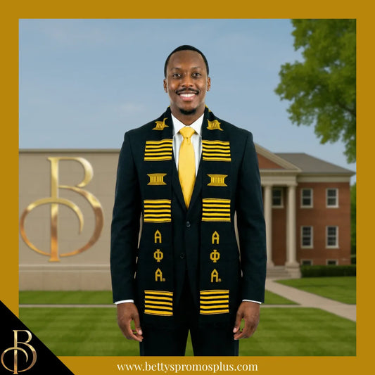 Alpha Phi Alpha ΑΦΑ Greek Letters Kente Cloth Graduation Stole-Alpha Phi Alpha Paraphernalia-Alpha Phi Alpha Graduation Stole-Betty's Promos Plus
