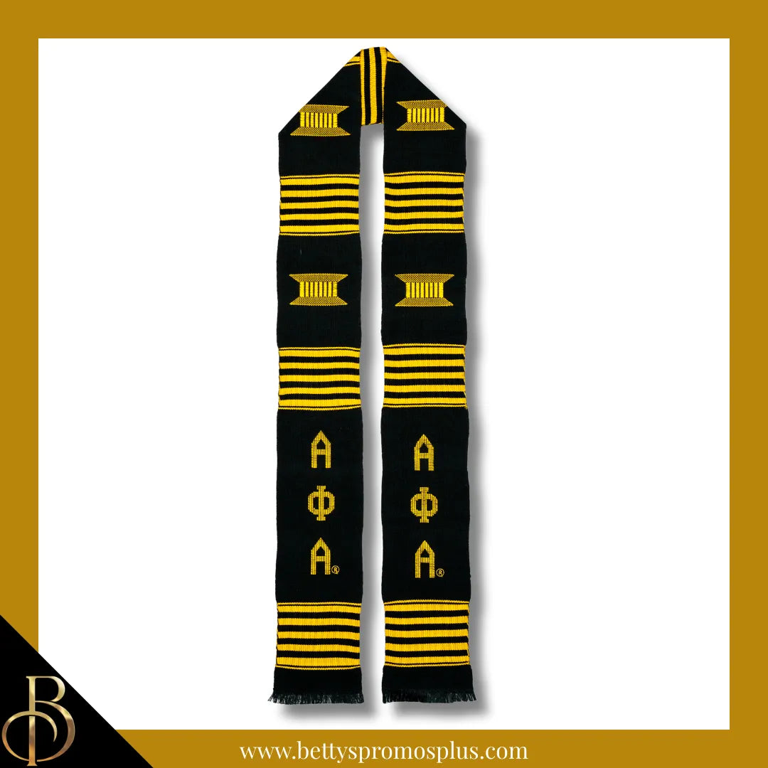 Alpha Phi Alpha ΑΦΑ Greek Letters Kente Cloth Graduation Stole-Alpha Phi Alpha Paraphernalia-Alpha Phi Alpha Graduation Stole-Betty's Promos Plus
