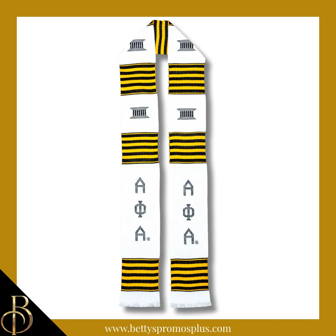 Alpha Phi Alpha ΑΦΑ Greek Letters Kente Cloth Graduation Stole-Alpha Phi Alpha Paraphernalia-Alpha Phi Alpha Graduation Stole-Betty's Promos Plus