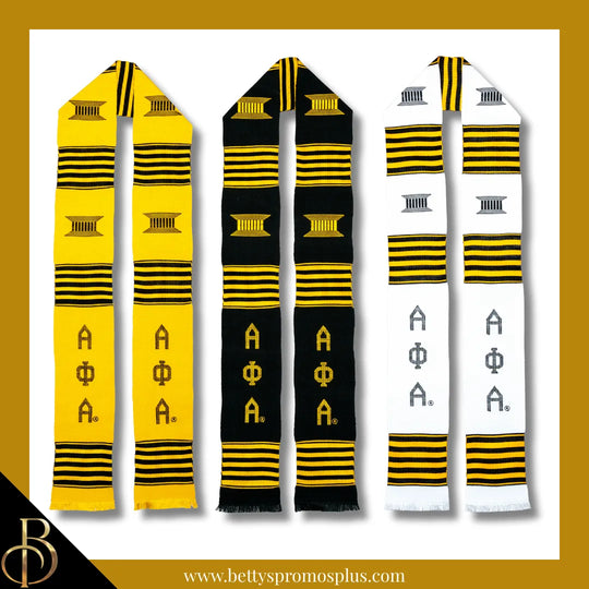 Alpha Phi Alpha ΑΦΑ Greek Letters Kente Cloth Graduation Stole-Alpha Phi Alpha Paraphernalia-Alpha Phi Alpha Graduation Stole-Betty's Promos Plus