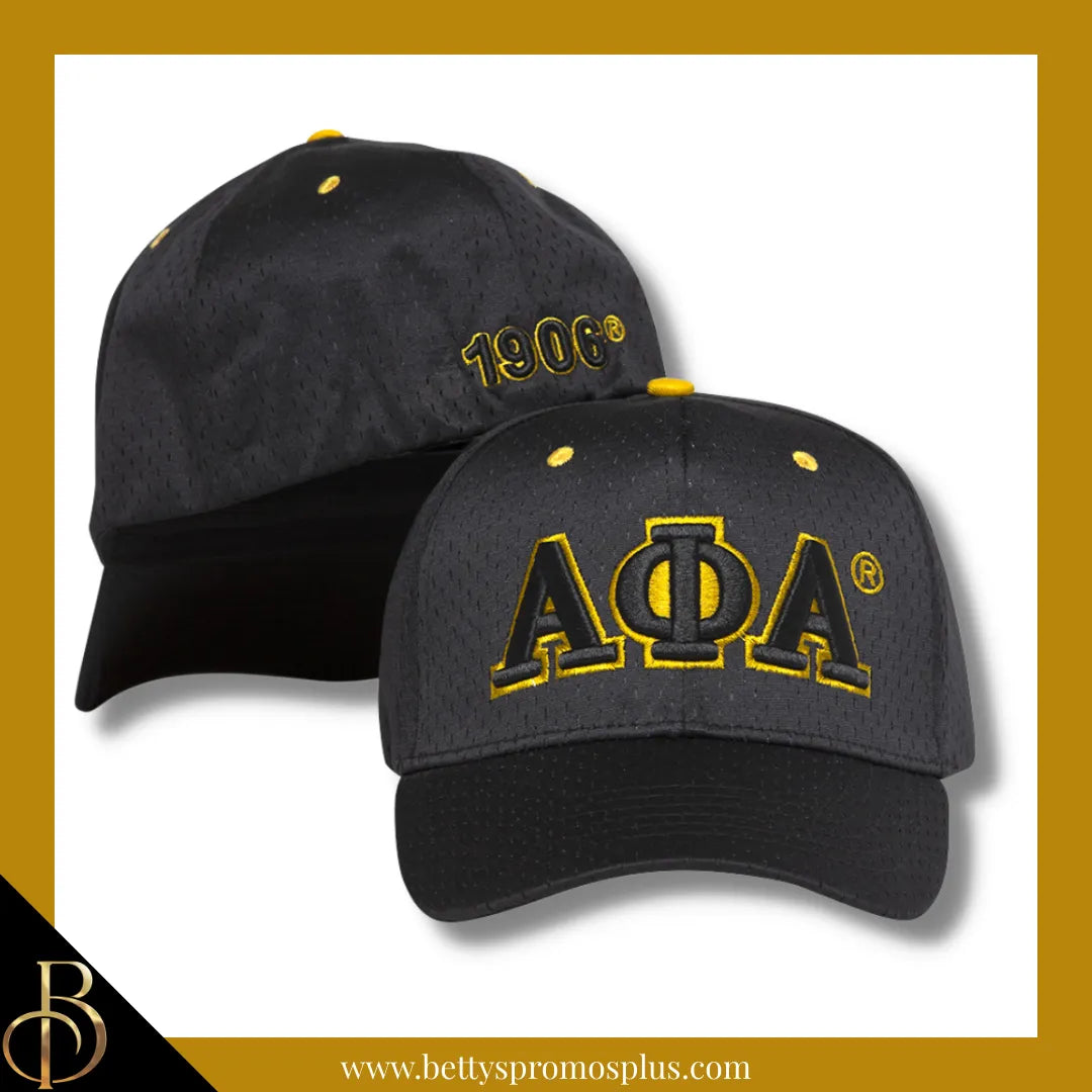 Alpha Phi Alpha ΑΦΑ Greek Letters Mesh Flex Fit Embroidered Hat-Black-Alpha Phi Alpha Paraphernalia-Alpha Phi Alpha Hats-Betty's Promos Plus