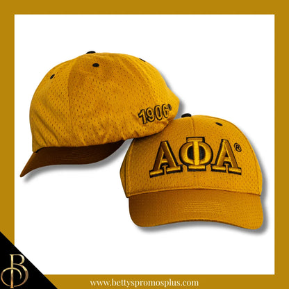 Alpha Phi Alpha ΑΦΑ Greek Letters Mesh Flex Fit Embroidered Hat-Old Gold-Alpha Phi Alpha Paraphernalia-Alpha Phi Alpha Hats-Betty's Promos Plus