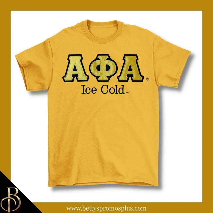 Alpha Phi Alpha ΑΦΑ Ice Cold Double Stitched Appliqué Embroidered Line T-Shirt