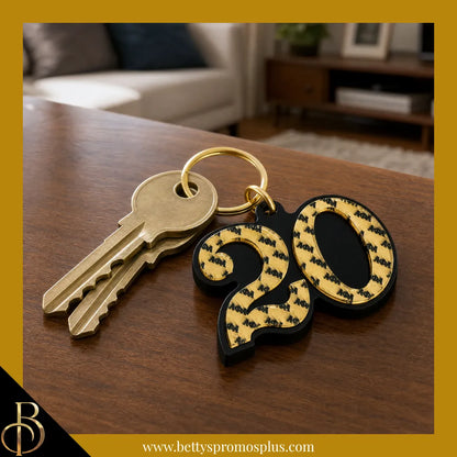 Alpha Phi Alpha ΑΦΑ Line Number Mirrored Acrylic Keychain Available 1-25-Alpha Phi Alpha Paraphernalia-Alpha Phi Alpha Keychain-Betty's Promos Plus