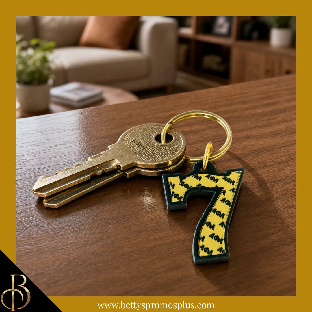 Alpha Phi Alpha ΑΦΑ Line Number Mirrored Acrylic Keychain Available 1-25-Alpha Phi Alpha Paraphernalia-Alpha Phi Alpha Keychain-Betty's Promos Plus
