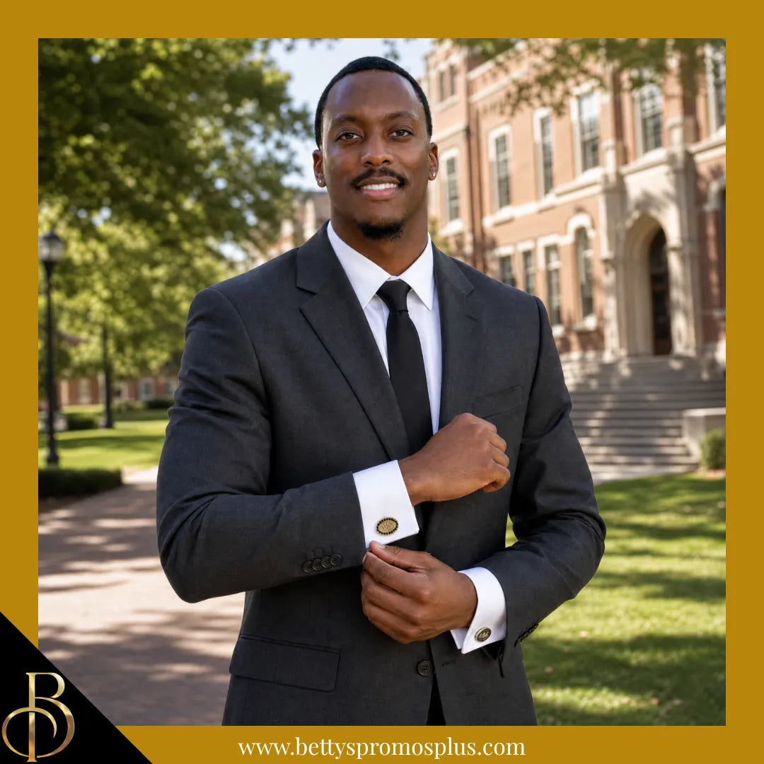 Alpha Phi Alpha ΑΦΑ Oval Stone Cufflinks-Alpha Phi Alpha Paraphernalia-Alpha Phi Alpha Cuff Links-Betty's Promos Plus