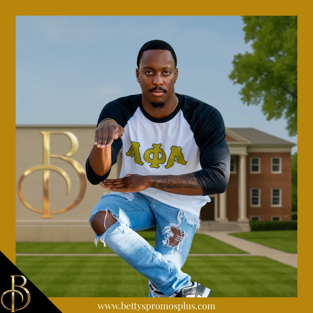 Alpha Phi Alpha ΑΦΑ Raglan Sleeve Screen Printed T-Shirt-Alpha Phi Alpha Paraphernalia-Alpha Phi Alpha T-Shirts-Betty's Promos Plus