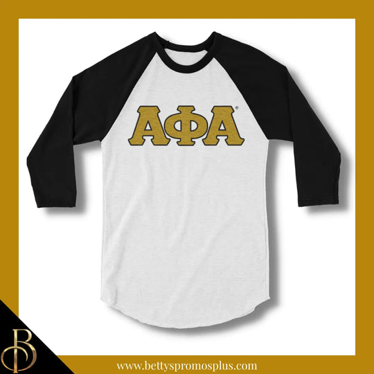 Alpha Phi Alpha ΑΦΑ Raglan Sleeve Screen Printed T-Shirt-Alpha Phi Alpha Paraphernalia-Alpha Phi Alpha T-Shirts-Betty's Promos Plus