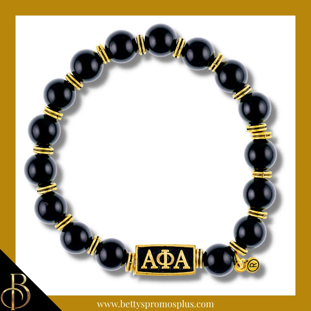 Alpha Phi Alpha ΑΦΑ Royalty Beaded Bracelet-Black-Alpha Phi Alpha Paraphernalia-Alpha Phi Alpha Bracelet-Betty's Promos Plus