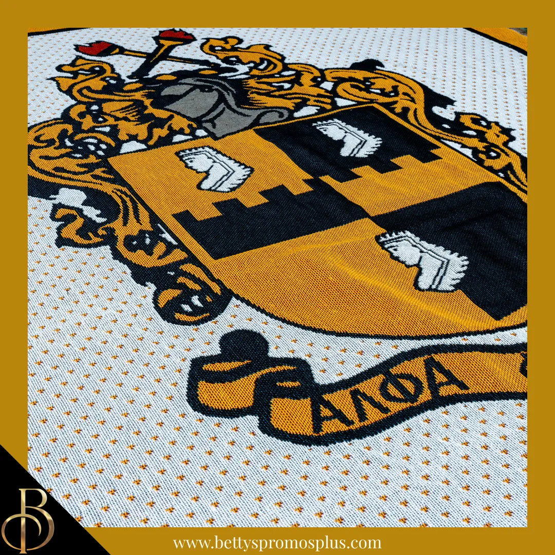 Alpha Phi Alpha ΑΦΑ Shield Afghan Throw Blanket-Alpha Phi Alpha Paraphernalia-Alpha Phi Alpha Blanket-Betty's Promos Plus