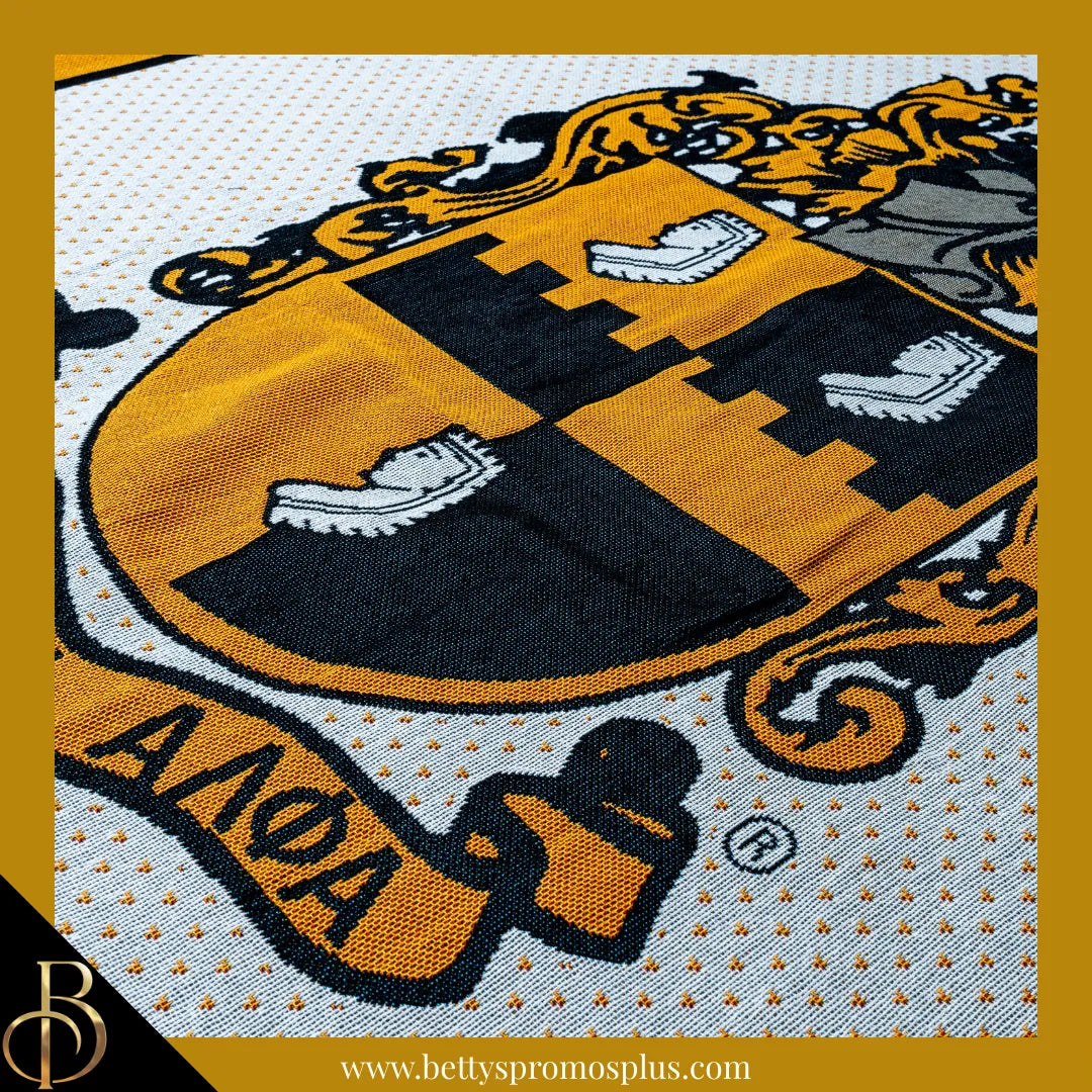 Alpha Phi Alpha ΑΦΑ Shield Afghan Throw Blanket-Alpha Phi Alpha Paraphernalia-Alpha Phi Alpha Blanket-Betty's Promos Plus