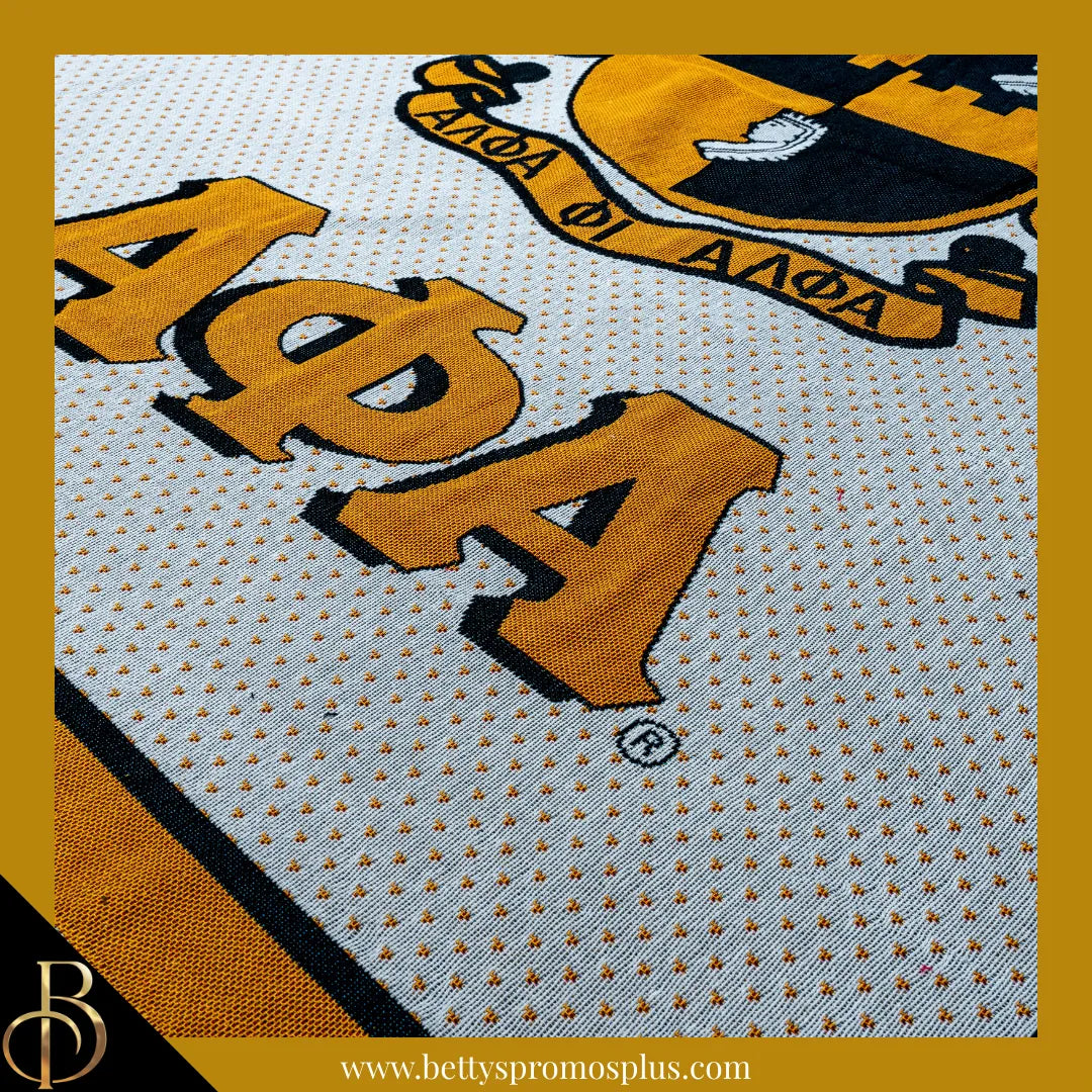 Alpha Phi Alpha ΑΦΑ Shield Afghan Throw Blanket-Alpha Phi Alpha Paraphernalia-Alpha Phi Alpha Blanket-Betty's Promos Plus