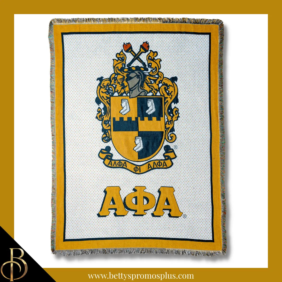 Alpha Phi Alpha ΑΦΑ Shield Afghan Throw Blanket-Shield-Alpha Phi Alpha Paraphernalia-Alpha Phi Alpha Blanket-Betty's Promos Plus