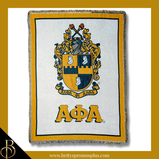 Alpha Phi Alpha ΑΦΑ Shield Afghan Throw Blanket-Shield-Alpha Phi Alpha Paraphernalia-Alpha Phi Alpha Blanket-Betty's Promos Plus