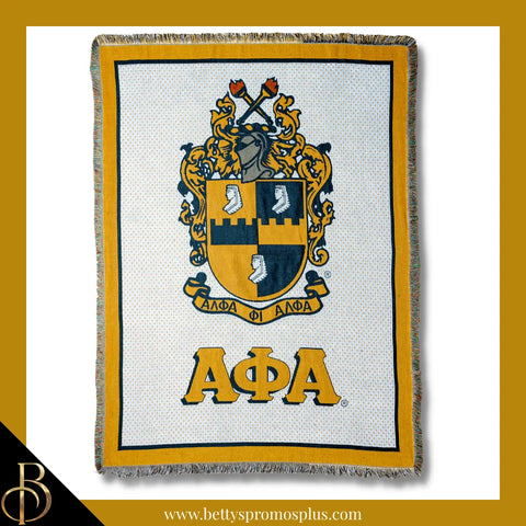 Alpha Phi Alpha ΑΦΑ Shield Afghan Throw Blanket-Shield-Alpha Phi Alpha Paraphernalia-Alpha Phi Alpha Blanket-Betty's Promos Plus