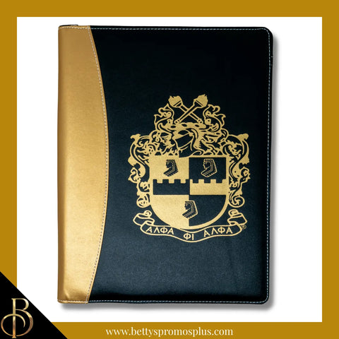 Alpha Phi Alpha ΑΦΑ Shield Business Padfolio Portfolio with Legal Pad-Black-Alpha Phi Alpha Paraphernalia-Alpha Phi Alpha Padfolio-Betty's Promos Plus