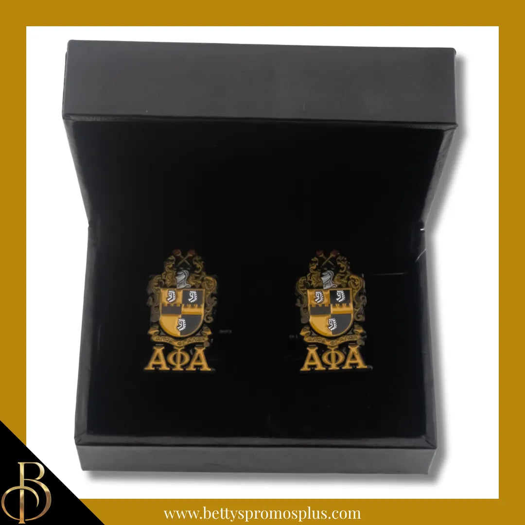 Alpha Phi Alpha ΑΦΑ Shield Cuff Links-Alpha Phi Alpha Paraphernalia-Alpha Phi Alpha Cuff Links-Betty's Promos Plus