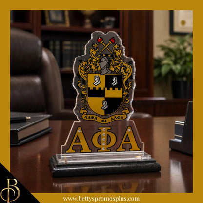 Alpha Phi Alpha ΑΦΑ Shield Desk Ornament Plaque-Alpha Phi Alpha Paraphernalia-Alpha Phi Alpha Desk Ornament-Betty's Promos Plus