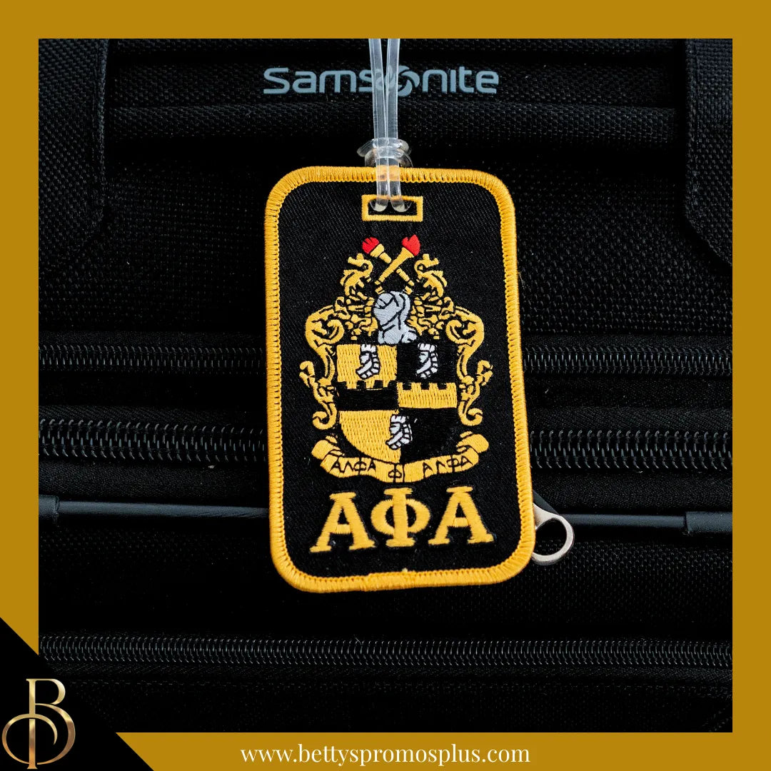 Alpha Phi Alpha ΑΦΑ Shield Embroidered Luggage Tag-Alpha Phi Alpha Paraphernalia-Alpha Phi Alpha Luggage Tag-Betty's Promos Plus