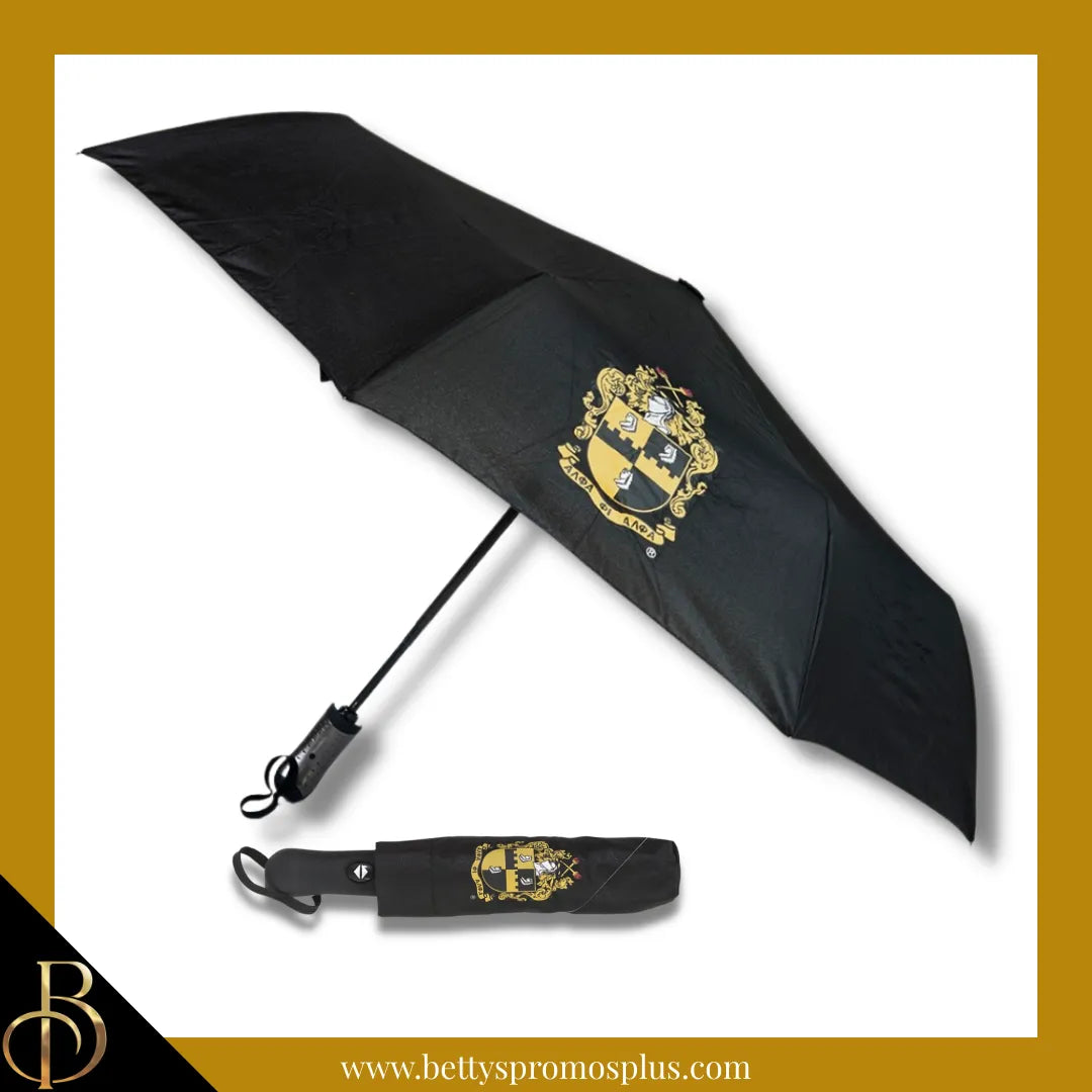 Alpha Phi Alpha ΑΦΑ Shield Hurricane Umbrella-Black-Alpha Phi Alpha Paraphernalia-Alpha Phi Alpha Umbrellas-Betty's Promos Plus