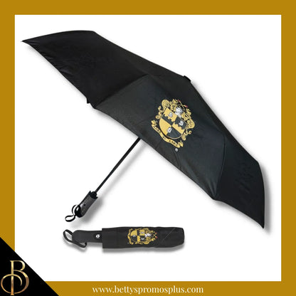 Alpha Phi Alpha ΑΦΑ Shield Hurricane Umbrella-Black-Alpha Phi Alpha Paraphernalia-Alpha Phi Alpha Umbrellas-Betty's Promos Plus