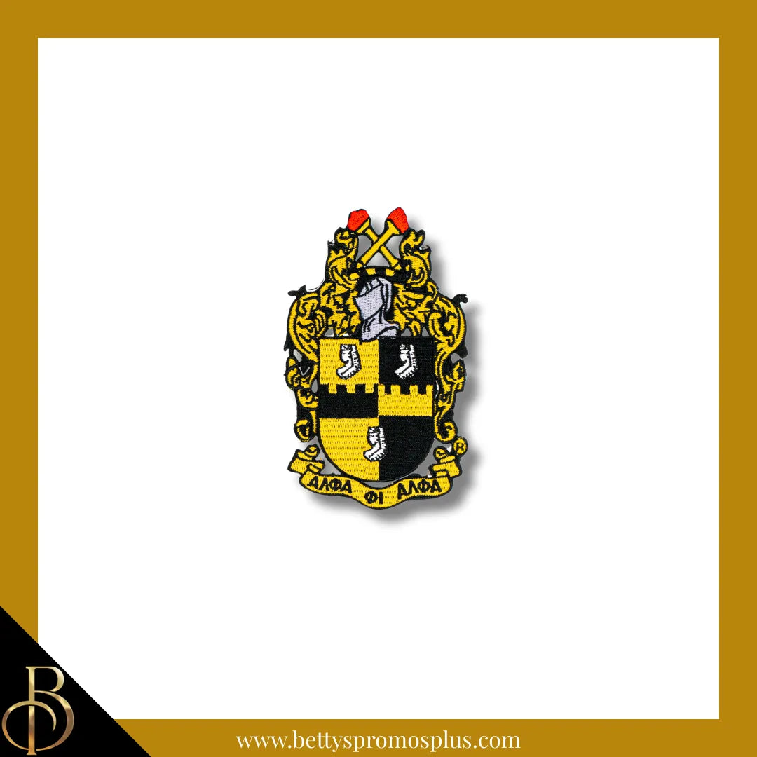 Alpha Phi Alpha ΑΦΑ Shield Iron-on Embroidered Patch-Alpha Phi Alpha Paraphernalia-Alpha Phi Alpha Patch-Betty's Promos Plus