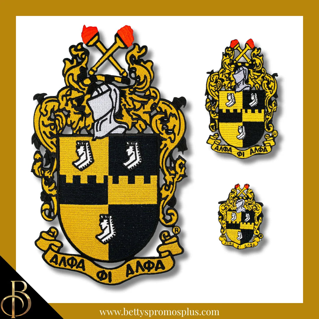 Alpha Phi Alpha ΑΦΑ Shield Iron-on Embroidered Patch-Alpha Phi Alpha Paraphernalia-Alpha Phi Alpha Patch-Betty's Promos Plus