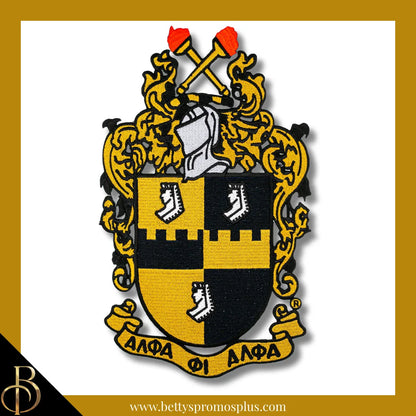 Alpha Phi Alpha ΑΦΑ Shield Iron-on Embroidered Patch-Large - 10.5"-Alpha Phi Alpha Paraphernalia-Alpha Phi Alpha Patch-Betty's Promos Plus